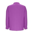 thumbnail image 6 of Feancey Womens Button Down Gauze Shirt Roll Up Long Sleeve Linen Blouses Dressy Casual Business Work Tops Loose Fit Summer Beach Shirts Purple XL, 6 of 7