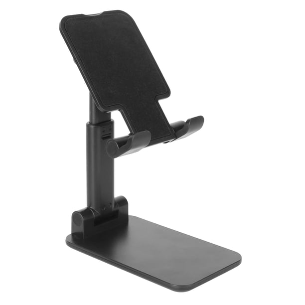 Soporte para teléfono móvil plegable retráctil multifuncional de escritorio para perseguir dramas y jugar con tableta, color negro