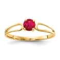 thumbnail image 1 of Solid 14k Yellow Gold 4mm Ruby Engagement Ring Size 5.5, 1 of 2