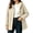 Beige, variant on Womens Hooded Plush Jacket Quilted Diamond Pattern Button Down Casual Winter Coat
