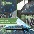 thumbnail image 5 of Kullavik 12'x20' Hardtop Gazebo, Outdoor Double Roof Canopy with Netting and Curtains, Galvanized Metal Frame, Sunshade for Patio, Backyard, Deck and Lawns-Gray, 5 of 7