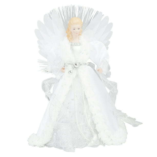 Holiday Time 12 inch White Fiber Optic Angel LED Tree ...