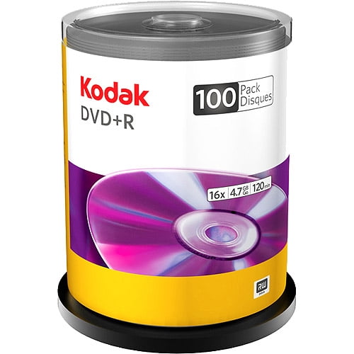 Kodak 100 Pack 16x Dvd R 4 7gb Spindle Walmart Com Walmart Com
