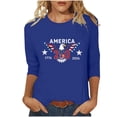 thumbnail image 4 of Lazyguy 1776-2026 America 250th Anniversary Tops Women Graphic Printed Casual Pullover Round Neck 3/4 Sleeves Blouses T-Shirts for Party Festival S-4XL Black, 4 of 9