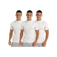 thumbnail image 1 of dPois 3Pcs Men's Fashion Mock Turtleneck Pullover Tops Short Sleeve T-Shirts Basic Slim Fit Solid Color Tees White L, 1 of 7