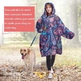thumbnail image 4 of Wearable Oversized Blanket,Blue Pioneer Flower and Paisley Pattern Wearable Blanket Hoodie for Adults,Cozy Hooded Blankets with Super Pockets,Super Warm Fuzzy Pullover for Women & Men, 4 of 6