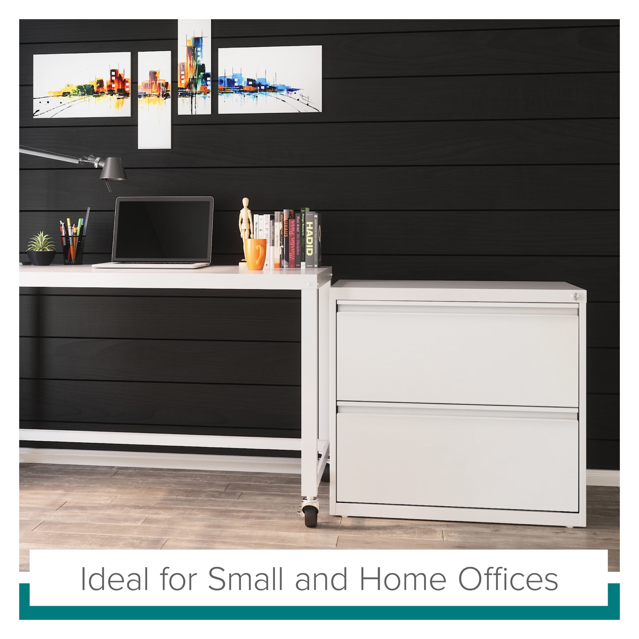 Hirsh 30 inch Wide 2 Drawer Lateral 101 File Cabinet for Home or Office, White