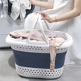 thumbnail image 3 of Collapsible Plastic Laundry Basket - Oval Tub/Basket - Foldable Storage Container/Organizer - Portable Washing Tub - Space Saving Laundry Hamper, 3 of 9