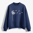 thumbnail image 4 of CEHVOM Femmes Mode Décontractée Imprimé Col Rond Ample Manches Longues Hauts Courts Blouse Chandails Sans Capuche Liquidation, 4 of 5