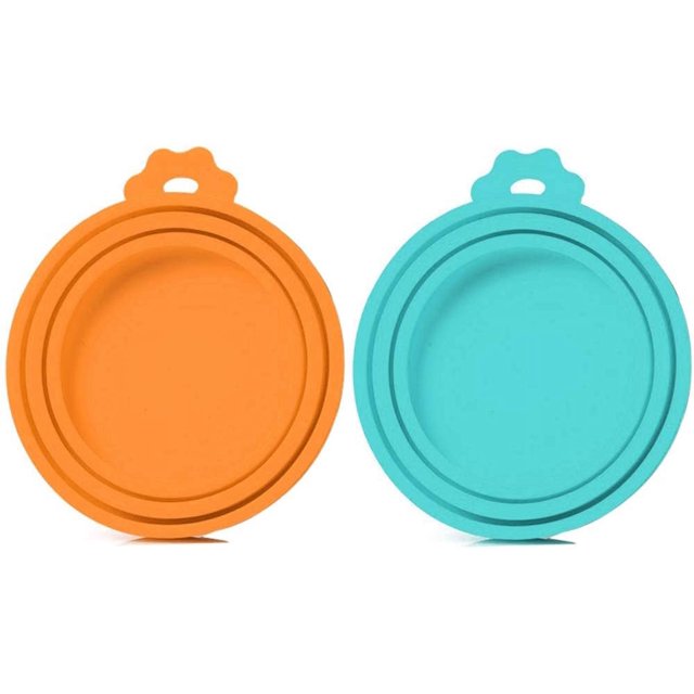 ER Paquete de 2 latas de comida para mascotas que cubren la comida universal de silicona para perros y gatos. Rojo Verde Excelente Rendimiento