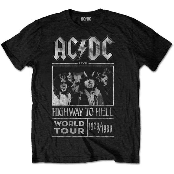 AC/DC Unisex T-Shirt Highway to Hell World Tour 1979/1980 (Small)