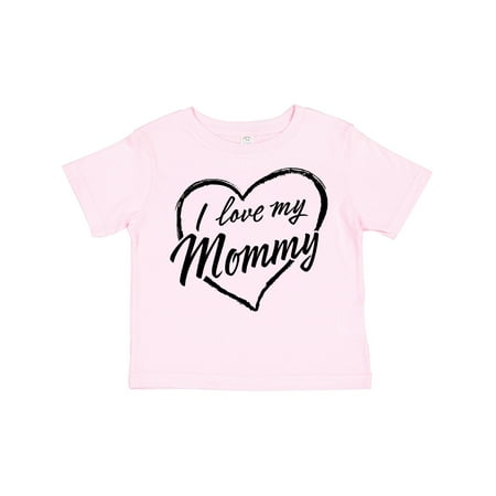 

Inktastic I Love My Mommy in Black Chalk Heart Gift Toddler Boy or Toddler Girl T-Shirt