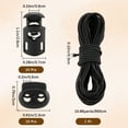 thumbnail image 2 of Polyester Rubber Elastic Cord with Plastic Cord Locks & Spring Cord Locks Black 20~28x3~23x3~9.5mm, 2 of 6