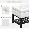 thumbnail image 6 of Hyxoo 44" Tufted Faux Leather Ottoman Storage Bench with Shoe Rack - White, 6 of 9