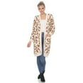 thumbnail image 1 of White Mark Manteau Cardigan Sherpa Léopard pour Femme, 1 of 6