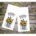 thumbnail image 4 of Natco Happy Fall Kitchen Towels Sunflower 2-Pack Set White Dual Sided Dishtowels, 4 of 8