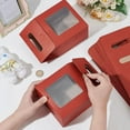 thumbnail image 2 of Treat Boxes 24pcs Gift Box with Window Candy Goodies Boxes Paper Box Red Gable Container for Party Favors Snacks Donuts Cookie Candy Birthday Wedding Shower 5.3×3.2×7.6 Inches, 2 of 8
