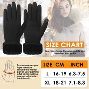 REDESS Womens Winter Gloves, Fleece Lined Touchscreen Windproof Gloves with Faux Fur Cuff