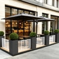 thumbnail image 2 of AwayHome Black Square Metal Tall Planter Box Outdoor Planters with White Mesh Fence, Removable Insert Shelf, Weatherproof, 2 Count, 2 of 7