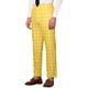 thumbnail image 5 of Pantalón de traje formal de ajuste regular para hombre con cuadros INSPIRE CHIC 30 Amarillo, 5 of 6