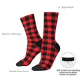 thumbnail image 6 of Honeii Buffalo Plaid Red Black Print Adult Socks,Crew Socks,Casual Calf Socks,Daily Wear Socks for Men & Women, Perfect for Sports, Casual and Everyday Use, 6 of 6