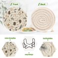 thumbnail image 5 of 6 Pcs Drink Coasters with Holder 3.94in Woven Coasters for Drinks Hanging Clocks and Pine Cones Coaster Set for Protection Table, 5 of 7