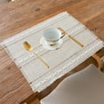 thumbnail image 4 of Linen Placemats with Tassel Heat Resistant Table Mats Insulated Tableware Place Settings for Dining Table Decor Kitchen Breakfast Dinner Napkin Set, 4 of 6