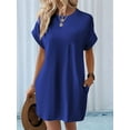 thumbnail image 4 of Womens Summer Dresses Fashion 2025 Short Sleeve Spring Mini Dress Casual Beach Vacation Clothes Dresses Blue XL, 4 of 9