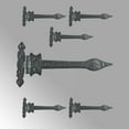 thumbnail image 2 of Renovators Supply Strap Hinge 9" Black Wrought Iron Spear Tip Flush Mount Heavy Duty Strap Gate and Door Hinges w/Hardware Pack of 6, 2 of 9