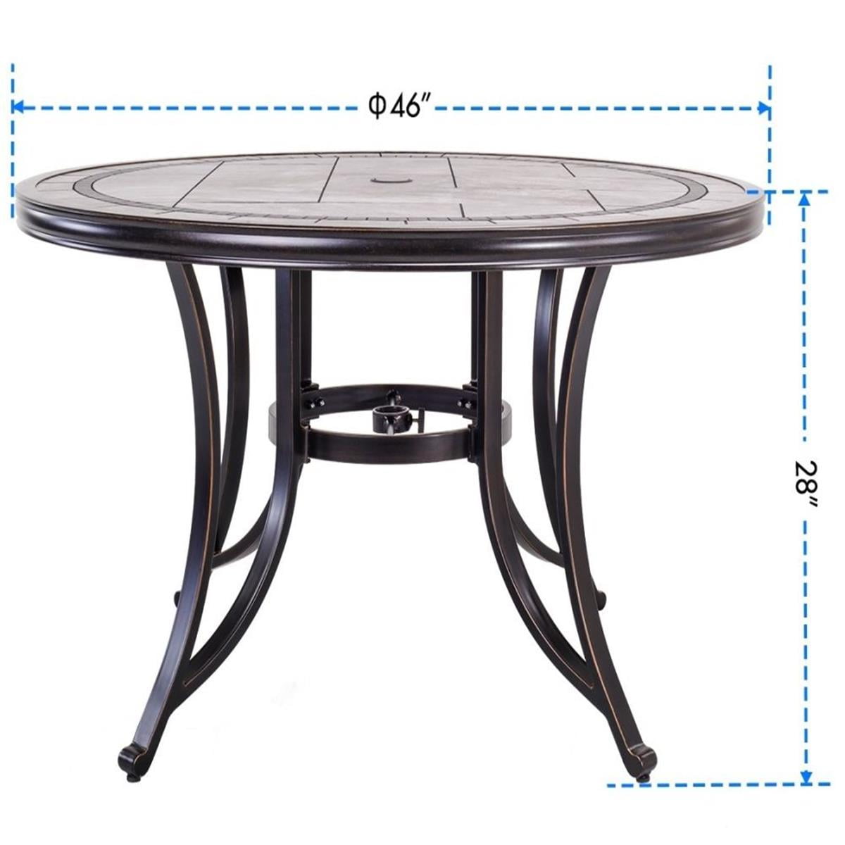 Topcobe 46 Indoor Outdoor Round Coffee Table For Kitchen Dining Room Patio Brown Walmart Com Walmart Com