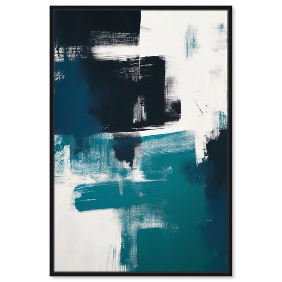 Weight of Teal II Canvas Coastal Abstracts by Art Remedy, Black Frame, 10 x 15