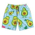 thumbnail image 4 of Bixox Men's Cartoon Avocado printing Casual Classic Fit Short Summer Beach Shorts, 4 of 6