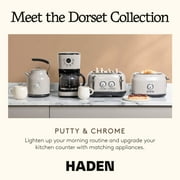 HADEN Dorset 2-Slice Wide Slot Stainless Steel Retro Toaster, Putty