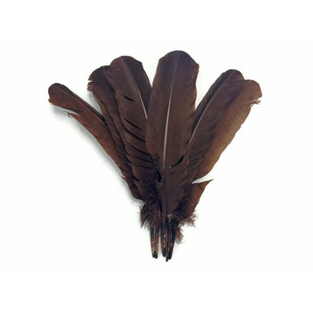 1/4 Lb - Brown Turkey Rounds Wing Quill Wholesale Feathers (Bulk)