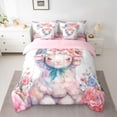 thumbnail image 2 of Castle Fairy Boys Girls Cartoon Floral Sheep Twin Bedding Sets 7-Piece,Kawaii Farmhouse Animal Bedding Comforter Set Microfiber,Chic Flowers Blossoms Breathable Sheet Sets,Ultra Soft Home Decor, 2 of 8