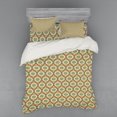 thumbnail image 2 of Floral Duvet Cover Set, Hand Drawn Style Daisy Flower Motifs and Vertical Waving Lines Vintage Art Pattern, Bedding Set with Shams and Fitted Sheet, 3 Sizes, by Ambesonne, 2 of 3