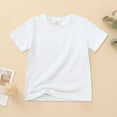 thumbnail image 2 of Curenmufel Toddler Baby Boy Girl Short Sleeve Crew Neck T Shirt Pullover Summer Basic Tee Solid Casual Clothes 12 18 Months 2T-7T(White,4-5 Years), 2 of 8