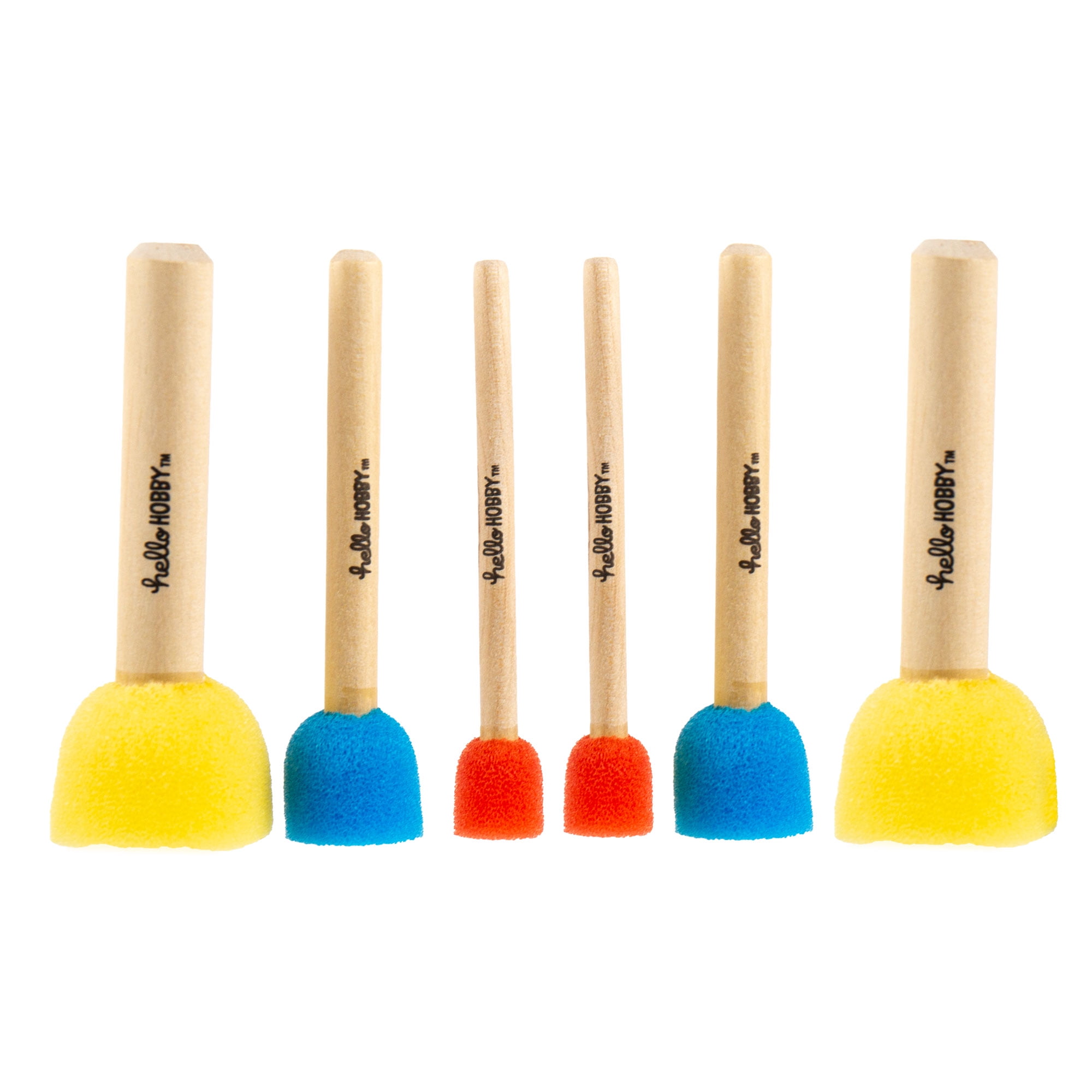 Hello Hobby Sponge Paint Dabbers, 6 Assorted Sponge Paint Brushes
