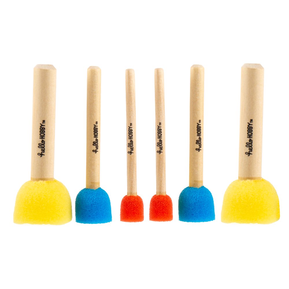 Hello Hobby Sponge Dabbers, Pack Includes 6 Assorted Sponge Paint