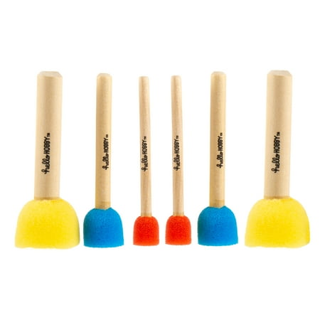 Hello Hobby Sponge Paint Dabbers, 6 Assorted Sponge Paint Brushes