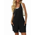 thumbnail image 3 of Combinaison d'Été Décontractée Sans Manches pour Femmes, Combishort Ample à Col Rond avec Poches, Vêtements 2026 Noir m, 3 of 8
