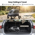 thumbnail image 4 of Foldable Dog Stroller for Large Dogs 135 LBS Capacity, 360° Rotating Wheels with One-Foot Brake, Pet Wagon with Breathable Mesh, Adjustable Handle and Storage Pocket, 4 of 7