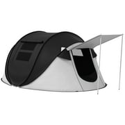 Outsunny Camping Tent with Porch and Carry Bag, 3000mm Waterproof, Black