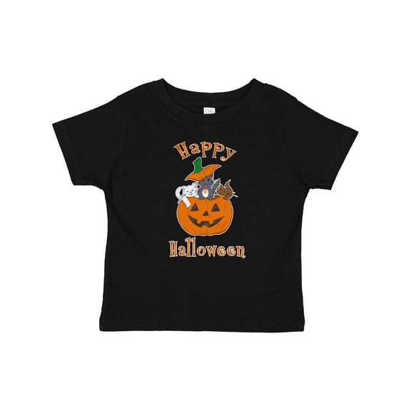 Inktastic Happy Halloween Kittens in Pumpkin Boys or Girls Baby T-Shirt