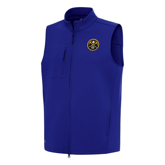 Men's Antigua Royal Denver Nuggets Demand Full-Zip Vest