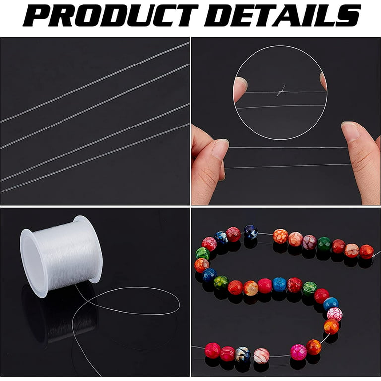 NUOLUX 1000M Clear Thread String No Stretch Nylon Invisible for Hanging  Ornaments Bracelet Making Sew Hobby Clear Beading Thread with Bead Needle 