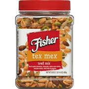 Fisher Snack Tex Mex Trail Mix, 30 Ounces, Hot and Spicy Peanuts, Almonds, Salsa Corn Sticks, Sesame Sticks, Chili Bits, Pepitas