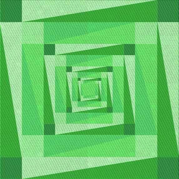 Ahgly Company Indoor Square Patterned Neon Green Area Rugs, 5' Square