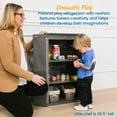thumbnail image 3 of ECR4Kids Wooden Pretend Play Kitchen Refrigerator for Kids, Montessori Playset, Grey Wash, 3 of 9
