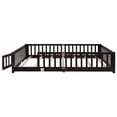 thumbnail image 4 of PAPROOS Queen Size Floor Bed, Solid Wood Floor Platform Bed with Slat, Fence Guardrail and Door, No Box Spring Needed, Toddler Bed Montessori Bed, Queen Bed Frame for Kids, Boys, Girls, Espresso, 4 of 11